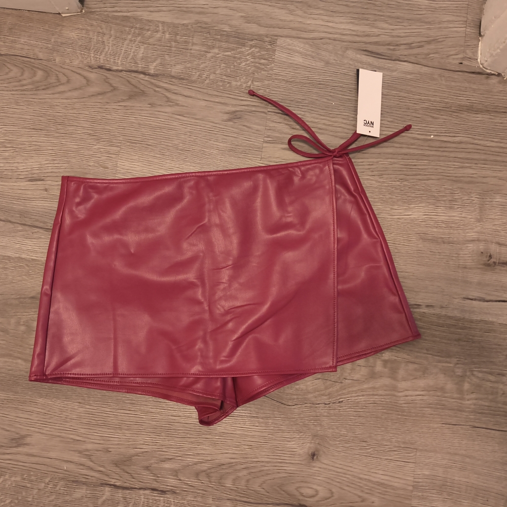Zara Pink Faux Leather Skorts